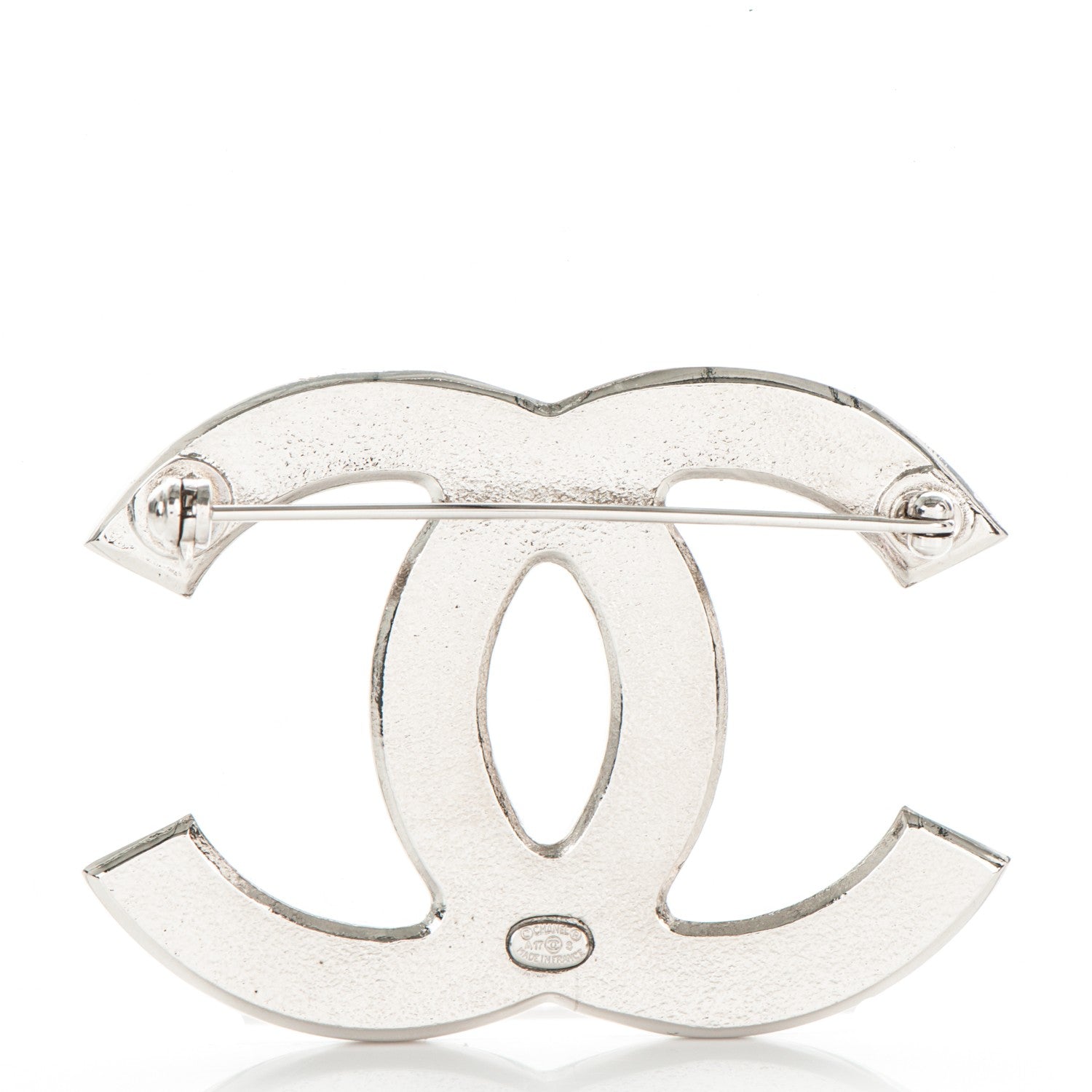 Chanel Pearl CC Brooch Silver Multicolor 3 of 4