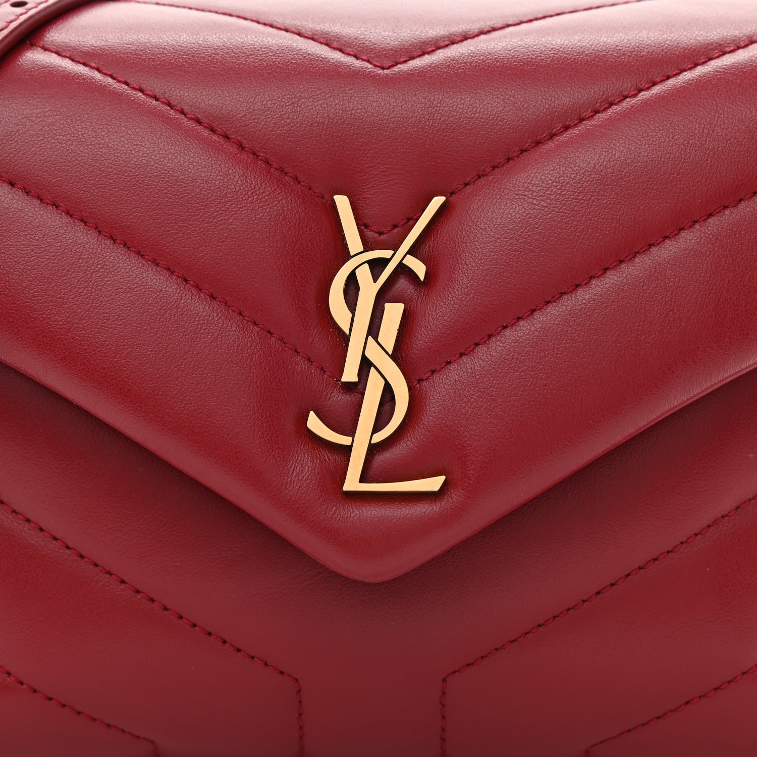 Saint Laurent Calfskin Y Quilted Monogram Toy Loulou Crossbody Bag Opyum Red 8 of 10