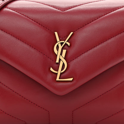Saint Laurent Calfskin Y Quilted Monogram Toy Loulou Crossbody Bag Opyum Red 8 of 10