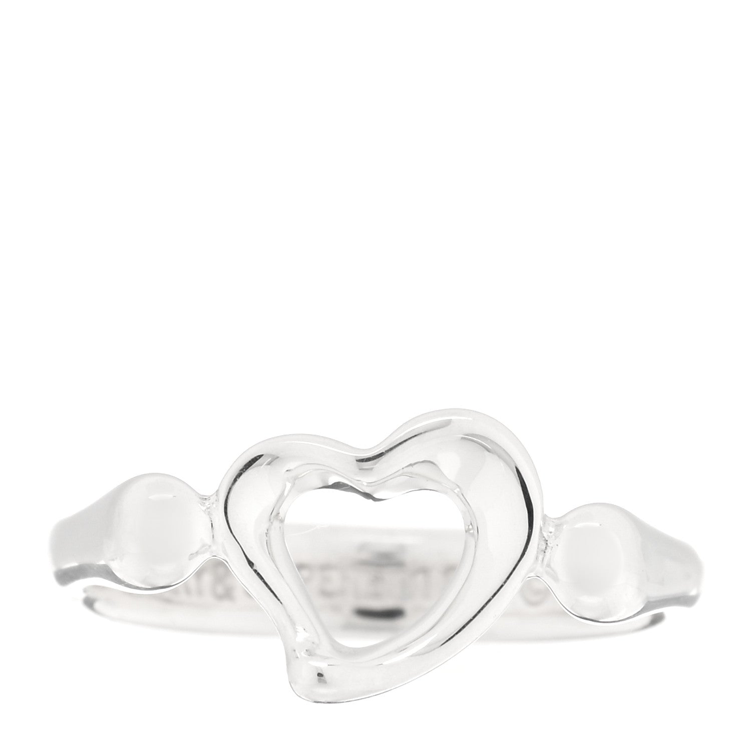 Tiffany Sterling Silver Elsa Peretti Open Heart Ring 49 5 1 of 4