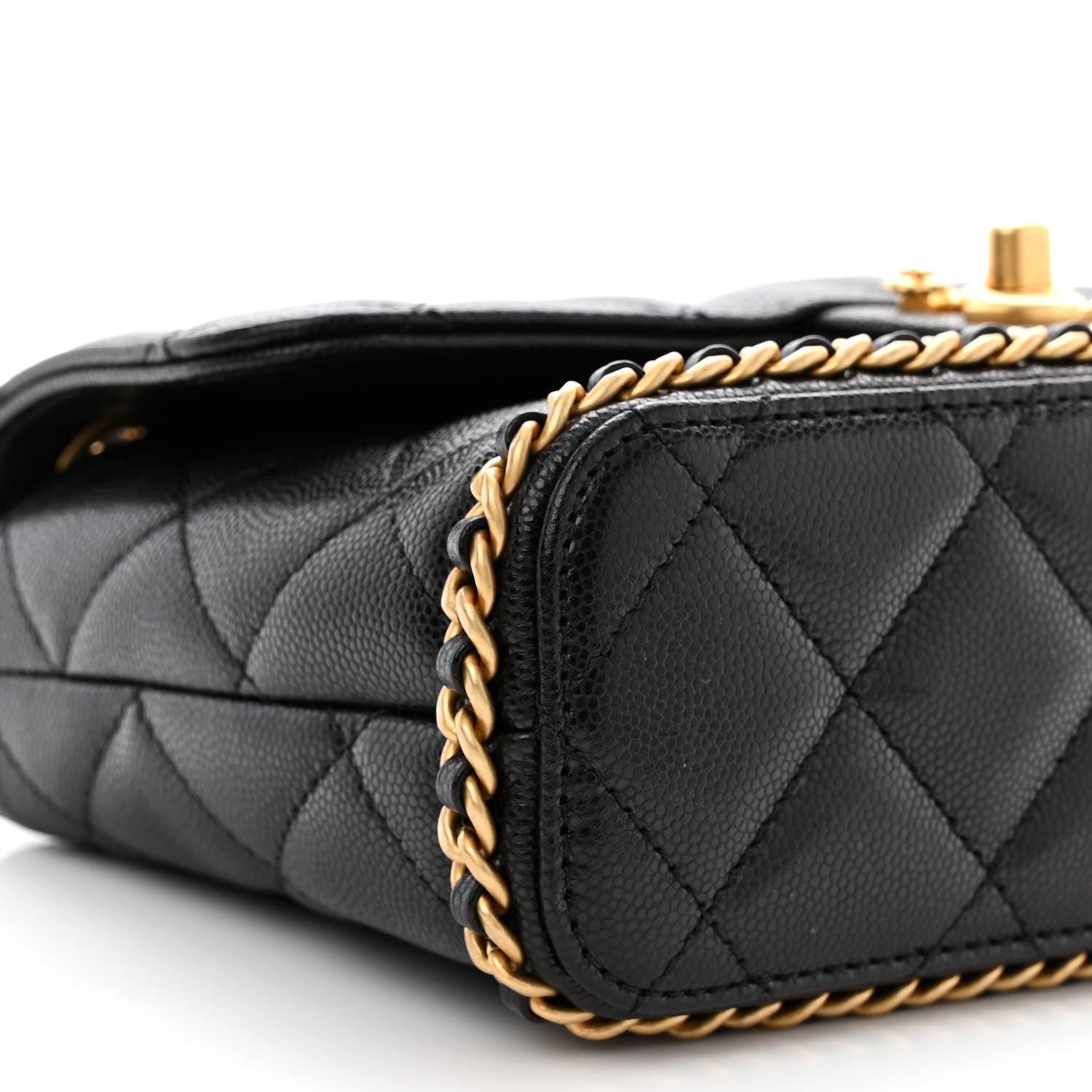 Chanel Caviar Quilted Camellia Chain Around Flap Black 9 of 11