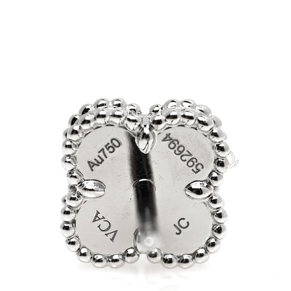 Van Cleef & Arpels 18K White Gold Mother of Pearl Sweet Alhambra Earrings 4 of 5