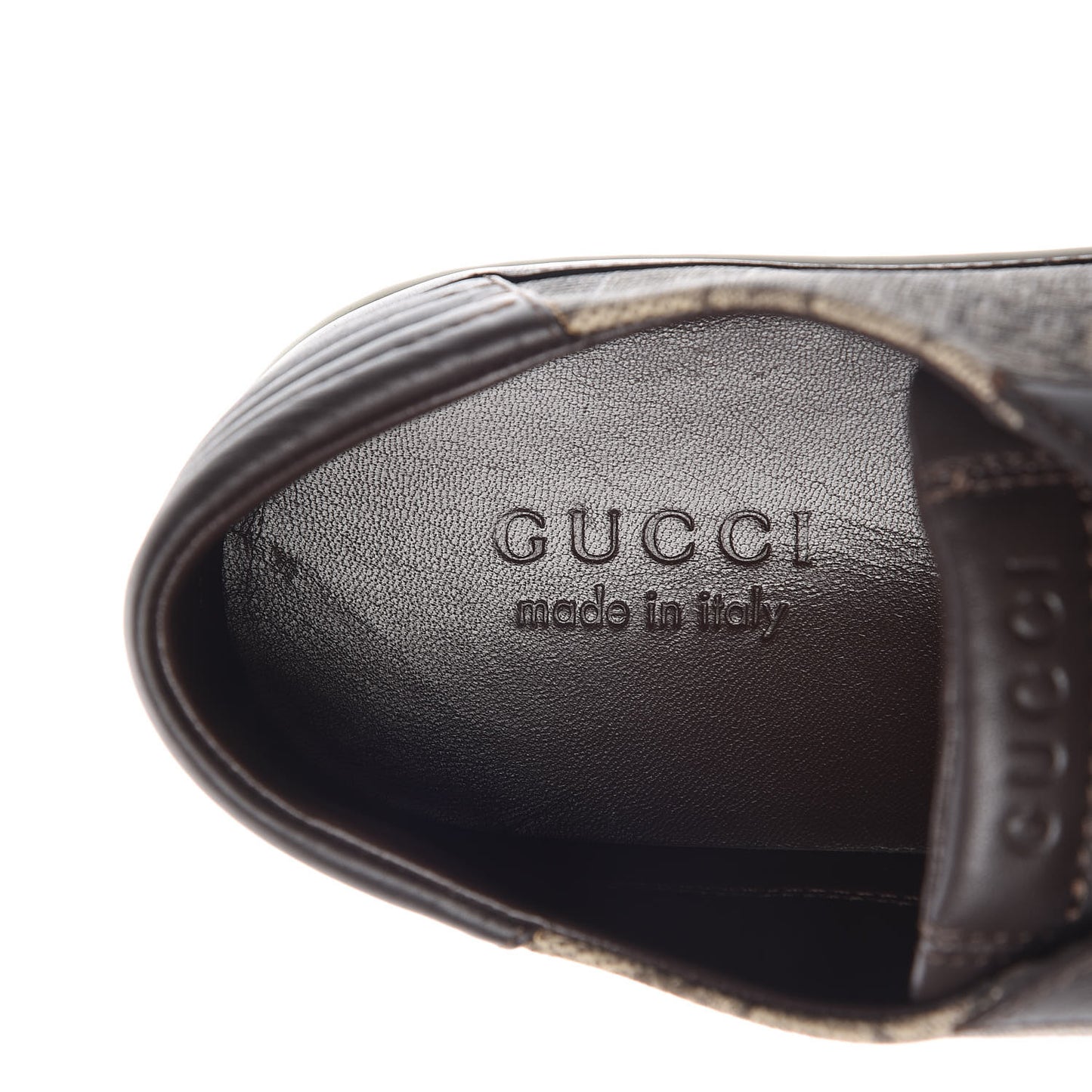 GG Supreme Monogram Men's Low Top Sneakers 10.5 Brown