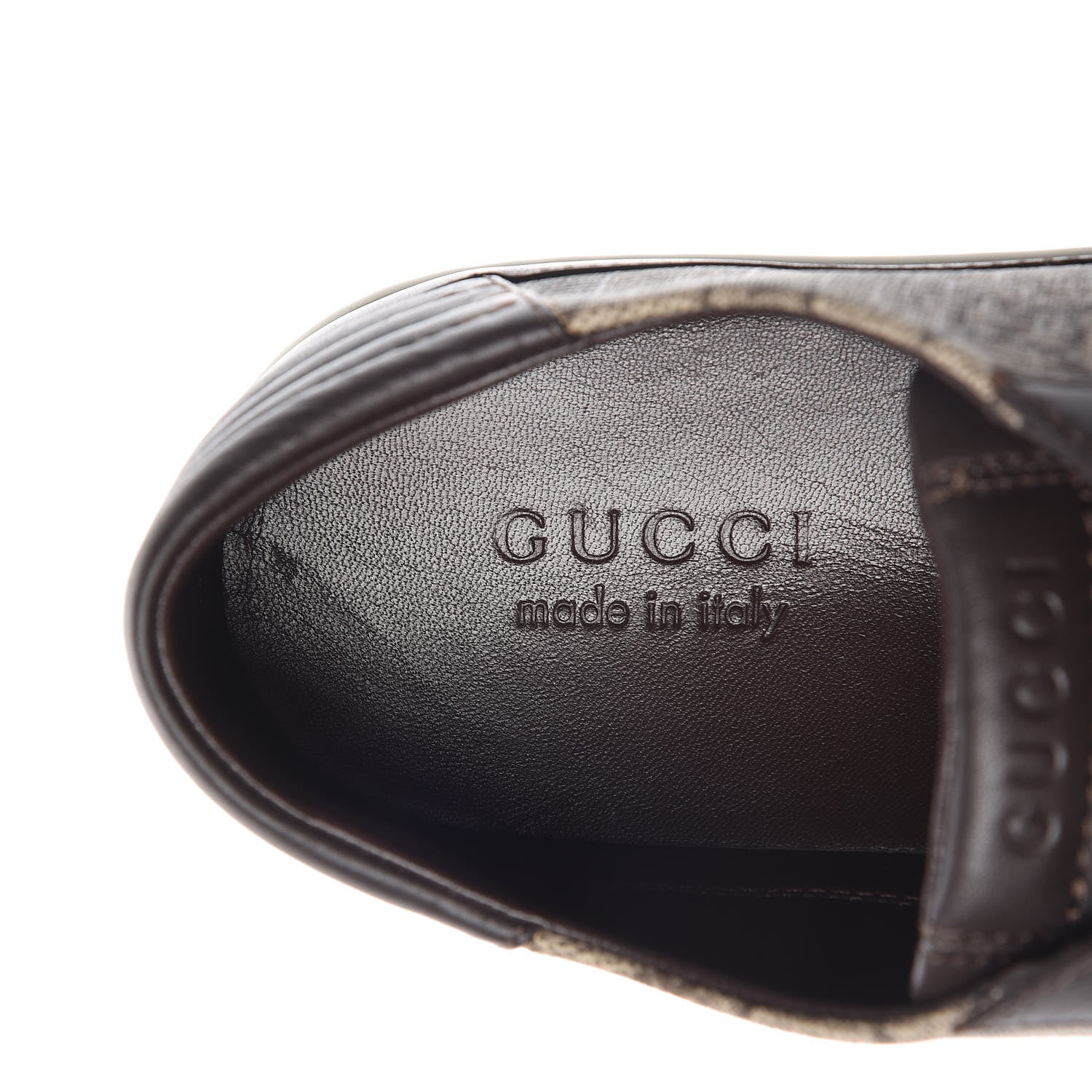 Gucci GG Supreme Monogram Men's Low Top Sneakers 10.5 Brown 6 of 14