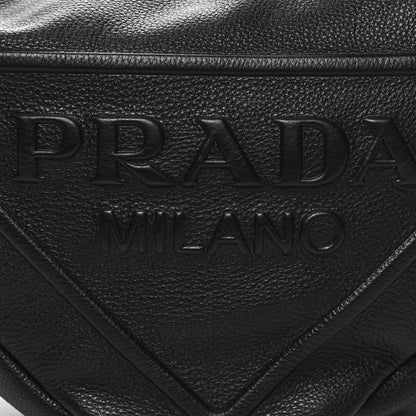 Prada Vitello Daino Triangle Shoulder Bag Black 7 of 10