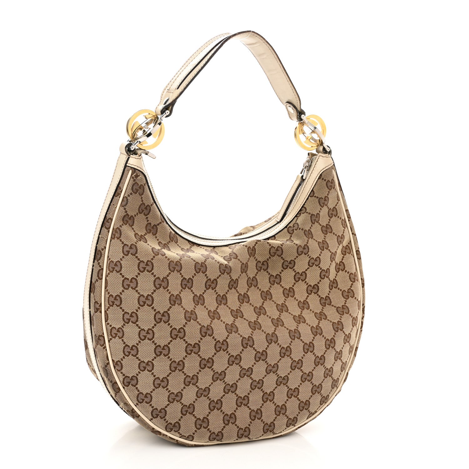 Gucci Monogram Medium GG Twins Hobo Ivory 3 of 15