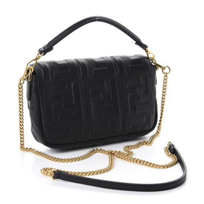 Fendi Nappa FF 1974 Embossed Mini Baguette Black 3 of 11