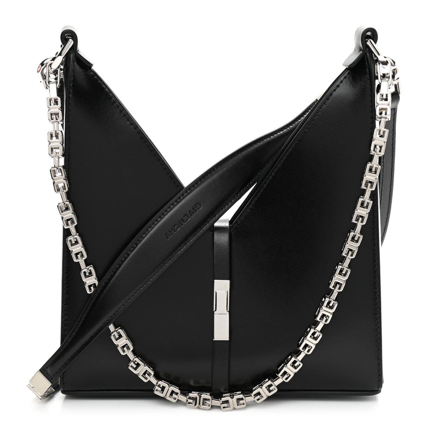 Box Calfskin Mini Cut Out Shoulder Bag Black