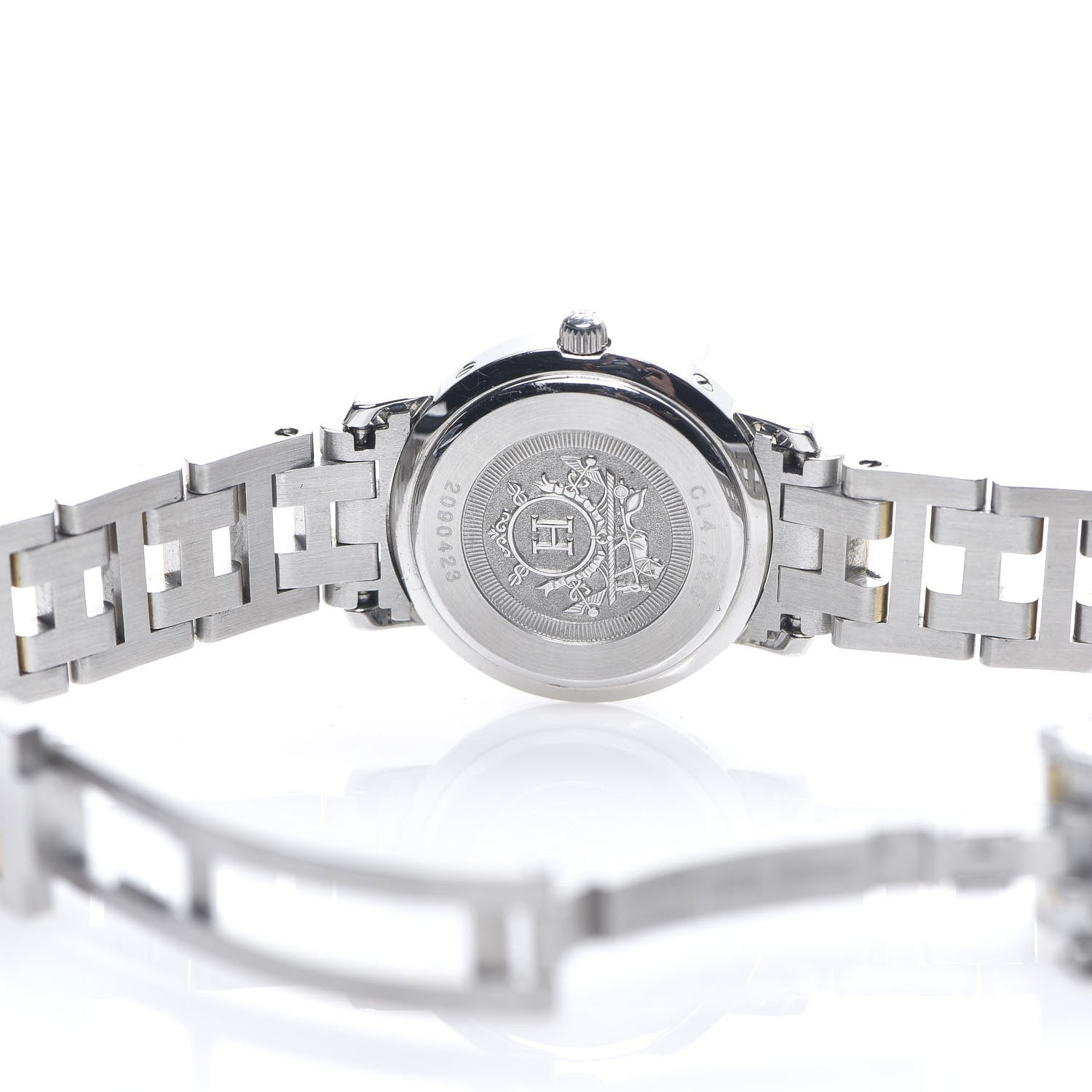 Hermes Stainless Steel 24mm Clipper Quartz Watch Gold 5 of 5