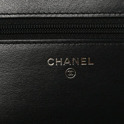 Chanel Caviar Quilted CC Filigree Wallet On Chain WOC Black 6 of 10