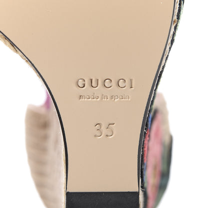Gucci Kid Scamosciato Ophelia Espadrille Platform Wedge Sandals 35 Rododendro 8 of 9