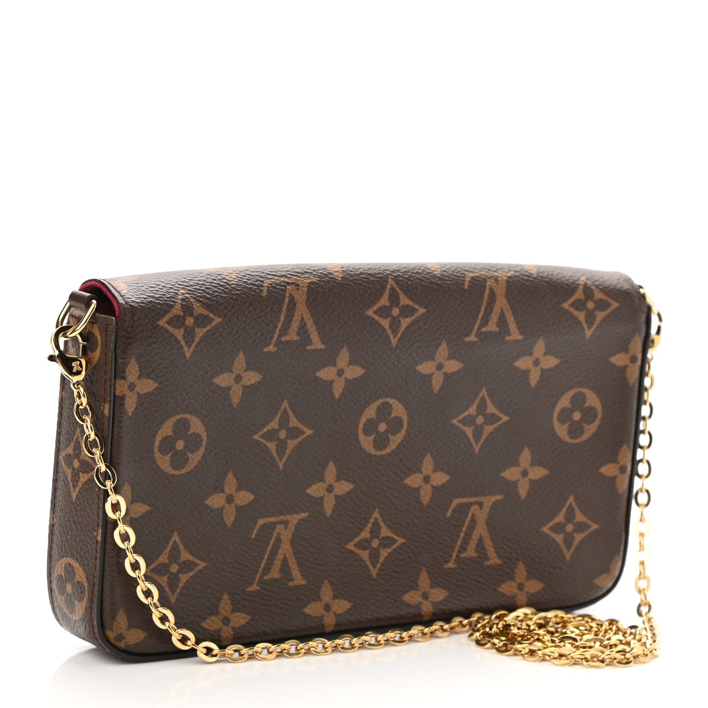 Monogram Pochette Felicie Chain Wallet Fuchsia