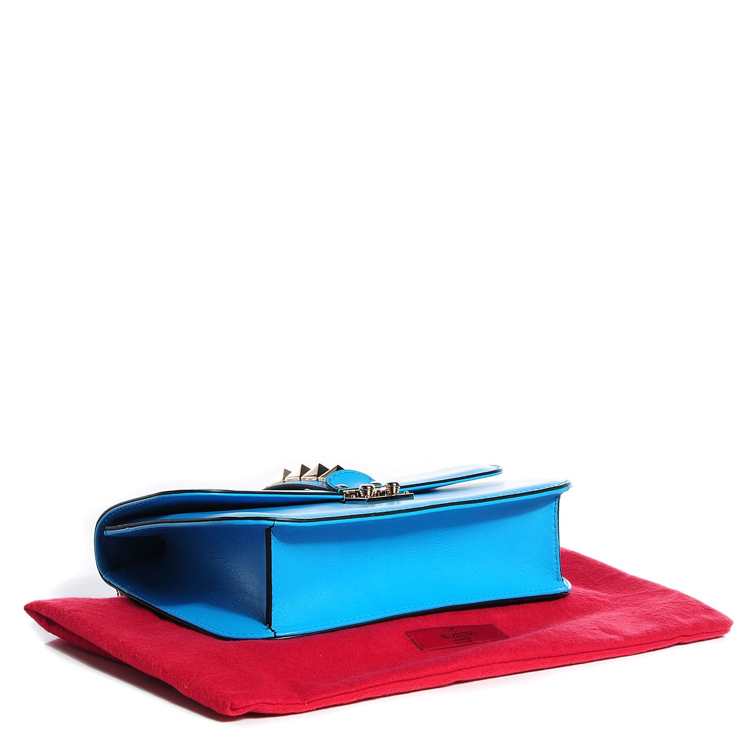 Valentino Garavani Vitello Medium Glam Lock Rockstud Flap Parrot 4 of 8