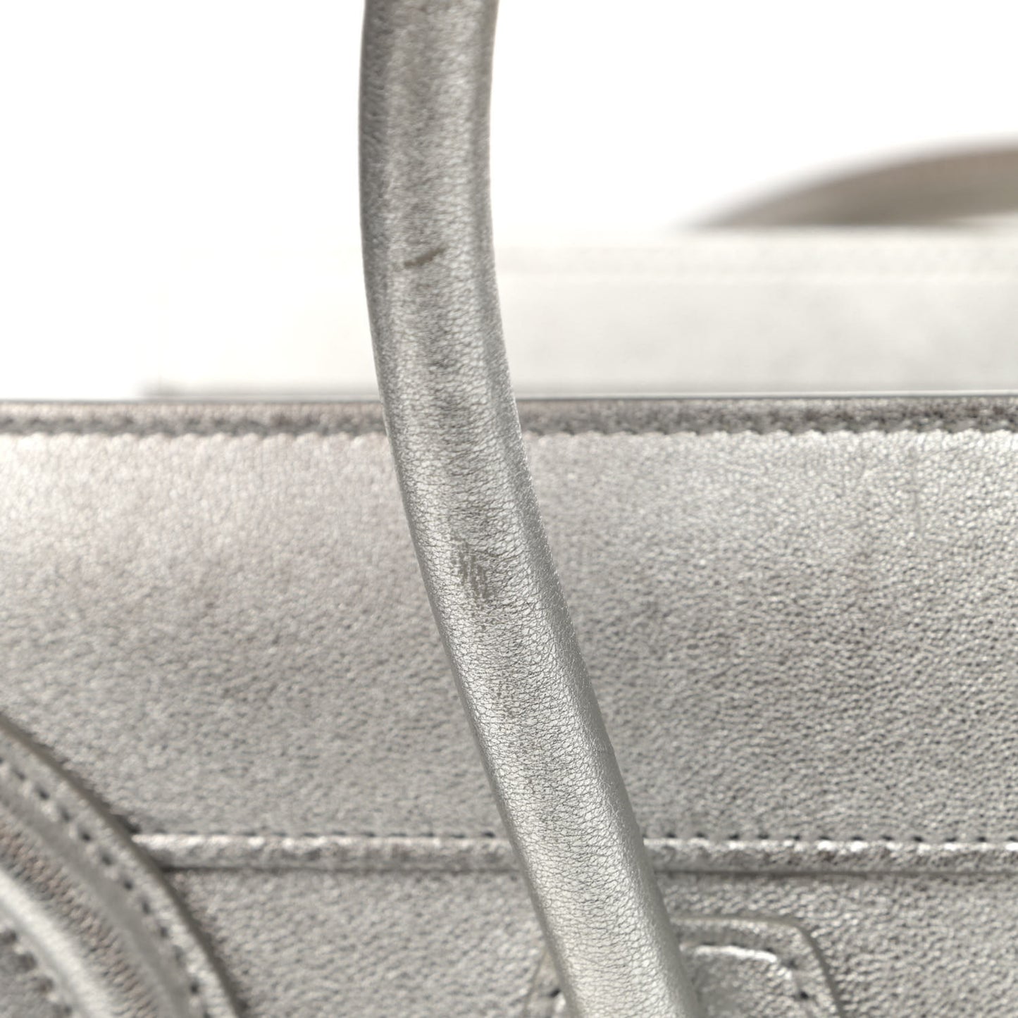 Laminated Lambskin Micro Luggage Silver