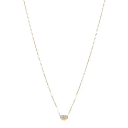 Tiffany 18K Yellow Gold Diamond Elsa Peretti 6.5mm Bean Pendant Necklace 1 of 4