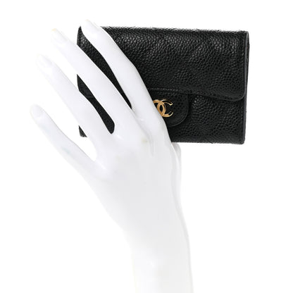 Chanel Caviar Quilted Flap Card Holder Black 2 of 8