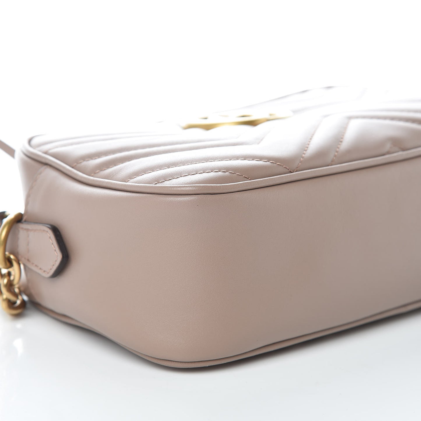 Calfskin Matelasse Small GG Marmont Chain Shoulder Bag Taupe