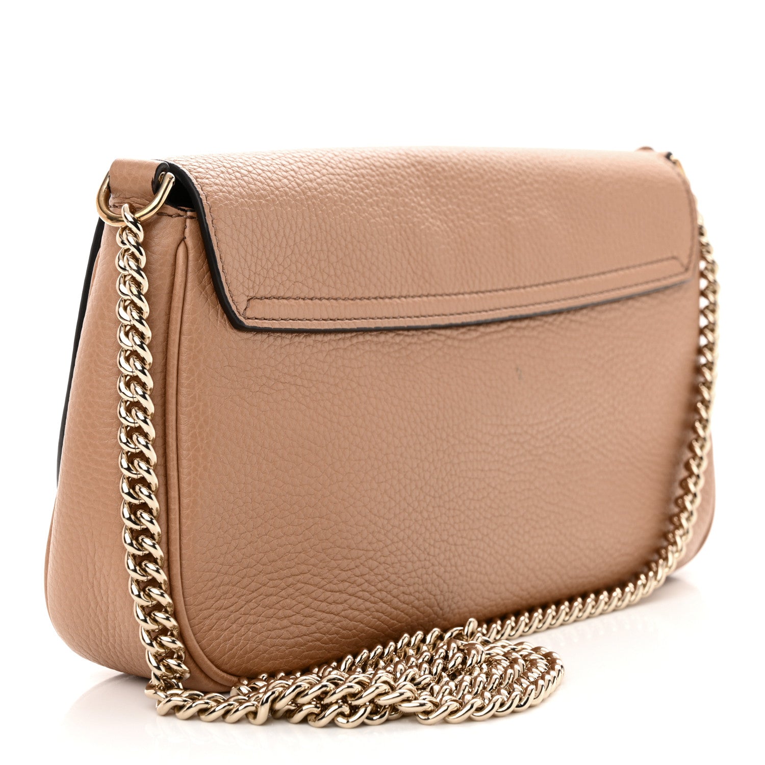 Gucci Pebbled Calfskin Medium Soho Flap Crossbody Camelia 3 of 11