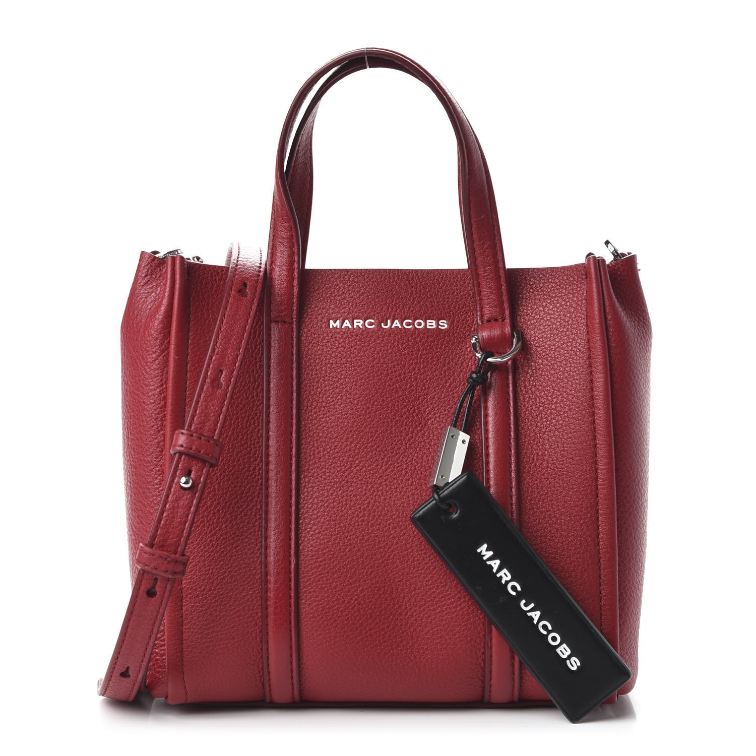 Marc Jacobs Grained Calfskin The Tag 21 Tote Cranberry 1 of 9