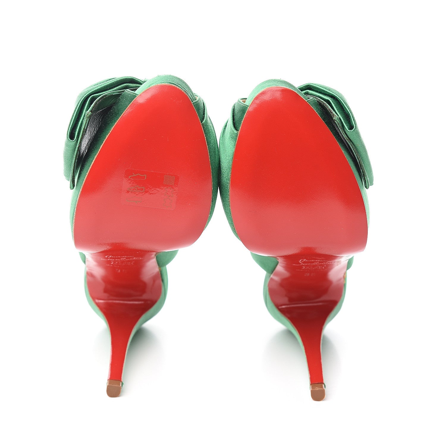 Christian Louboutin Satin Very Noeud 120 Pumps 38 Verde Imperiali 7 of 10