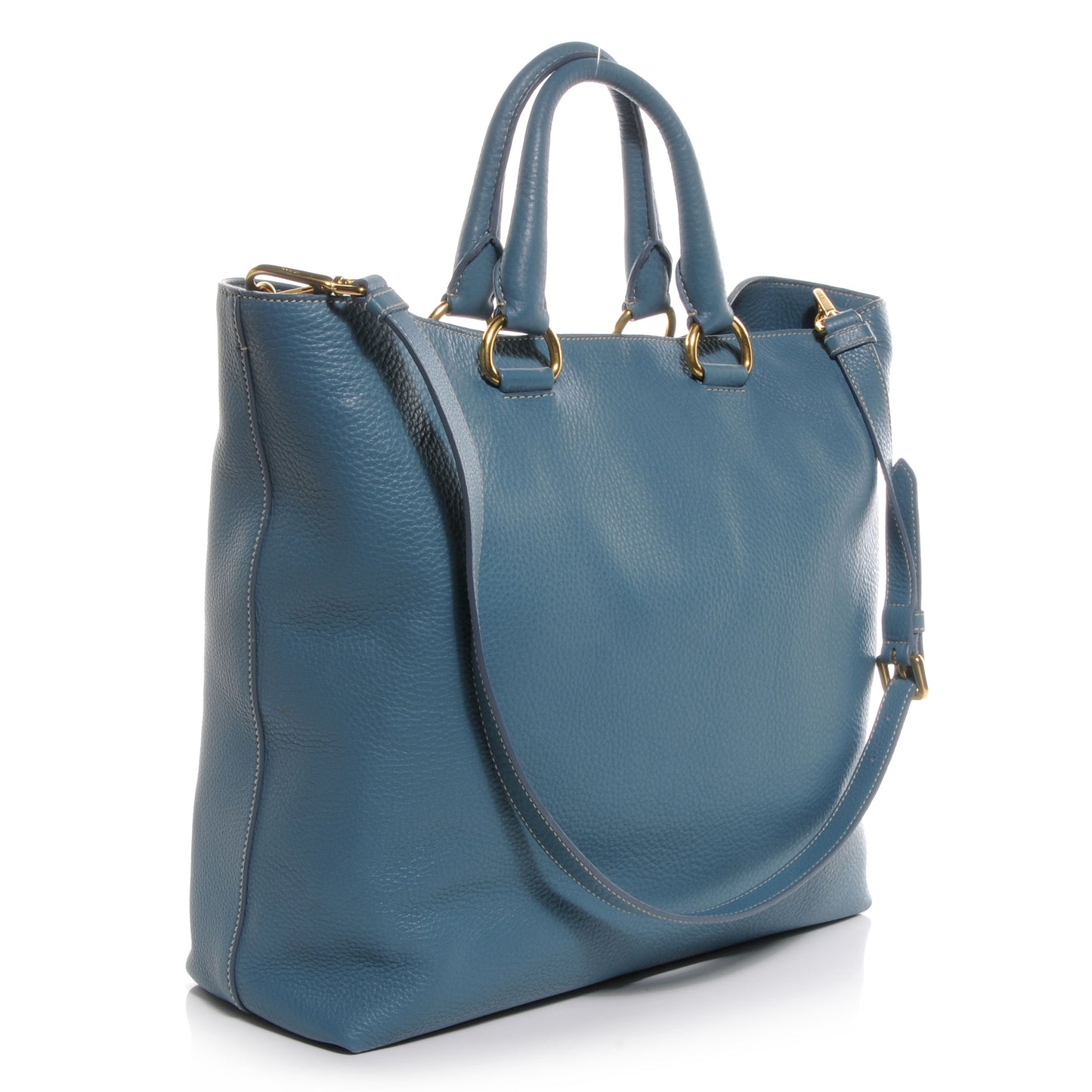 Vitello Daino Shopping Tote Marine