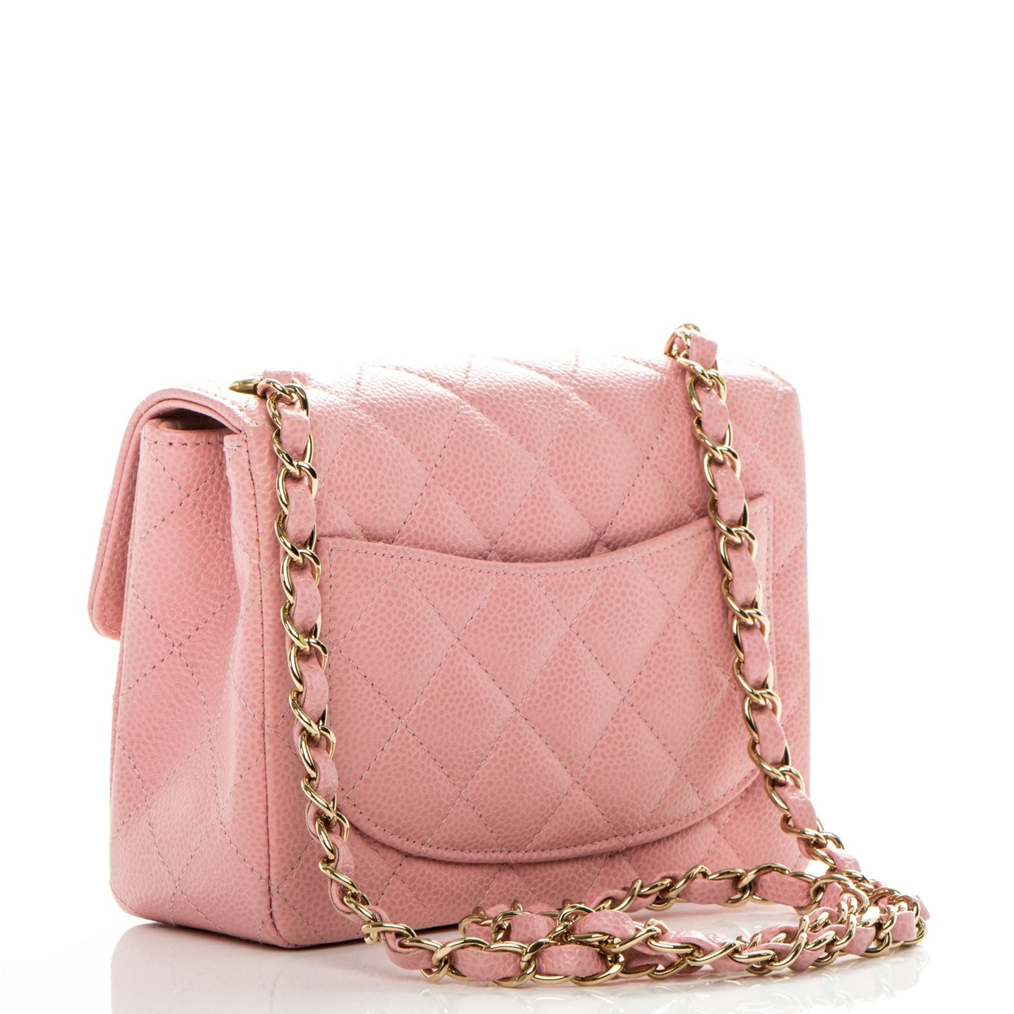 Caviar Quilted Mini Square Flap Pink