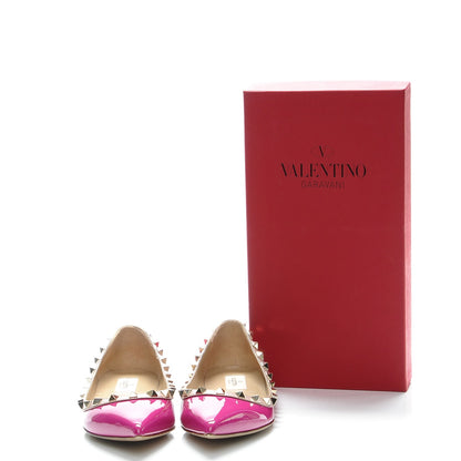 Valentino Garavani Patent Nappa Rockstud Ballerina Flats 38.5 Fuxia Poudre 8 of 8