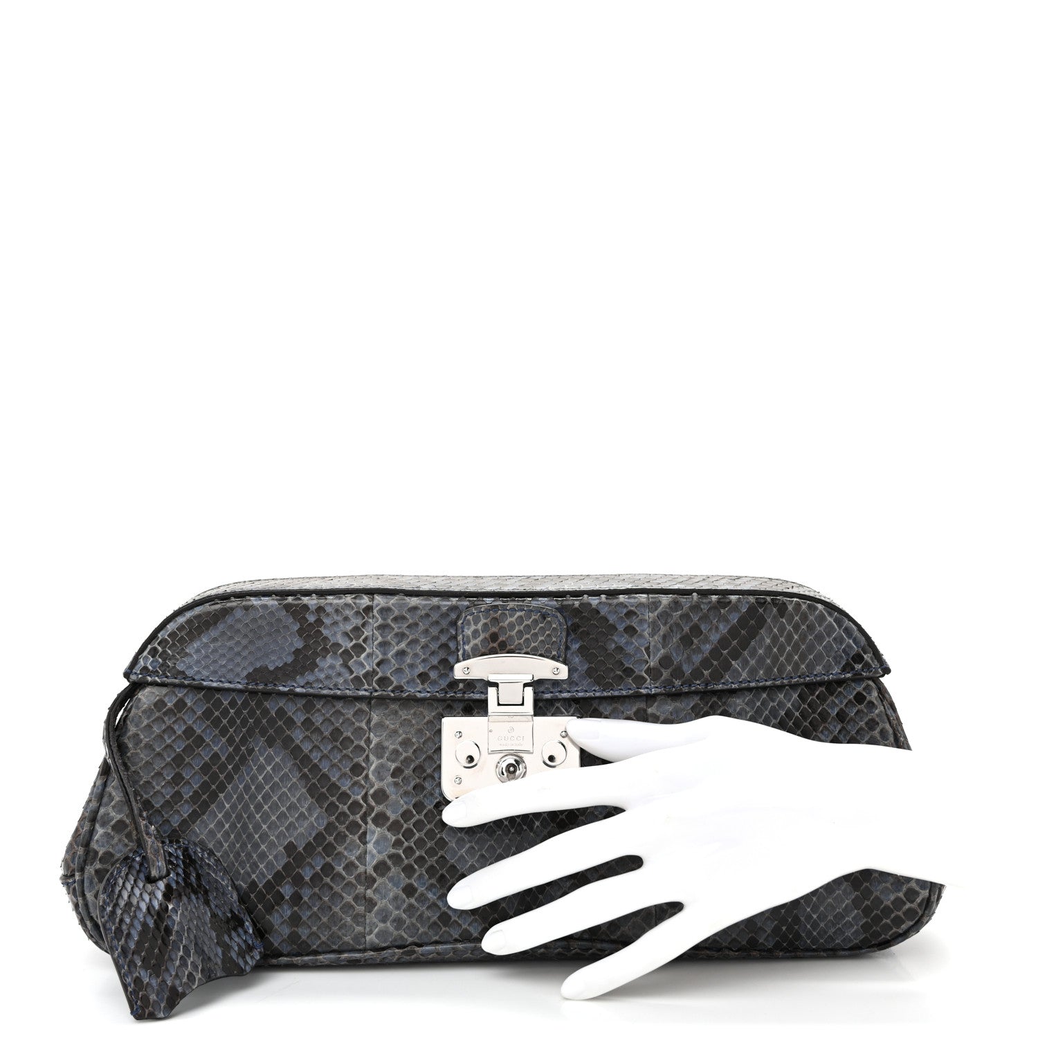 Gucci Python Lady Lock Clutch Blue 2 of 13