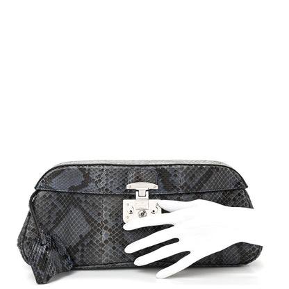 Gucci Python Lady Lock Clutch Blue 2 of 13