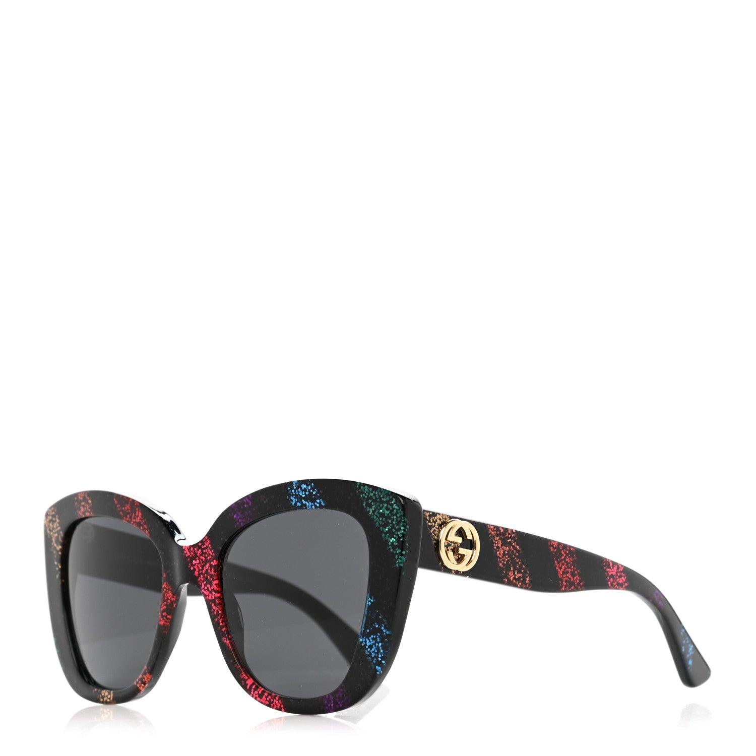 Gucci Acetate Glitter Sunglasses GG0327S Black 1 of 10
