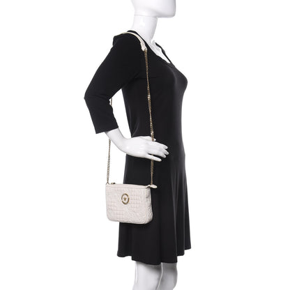 Versace Nappa Barocco Quilted Vanitas Chain Crossbody Bag White 2 of 10