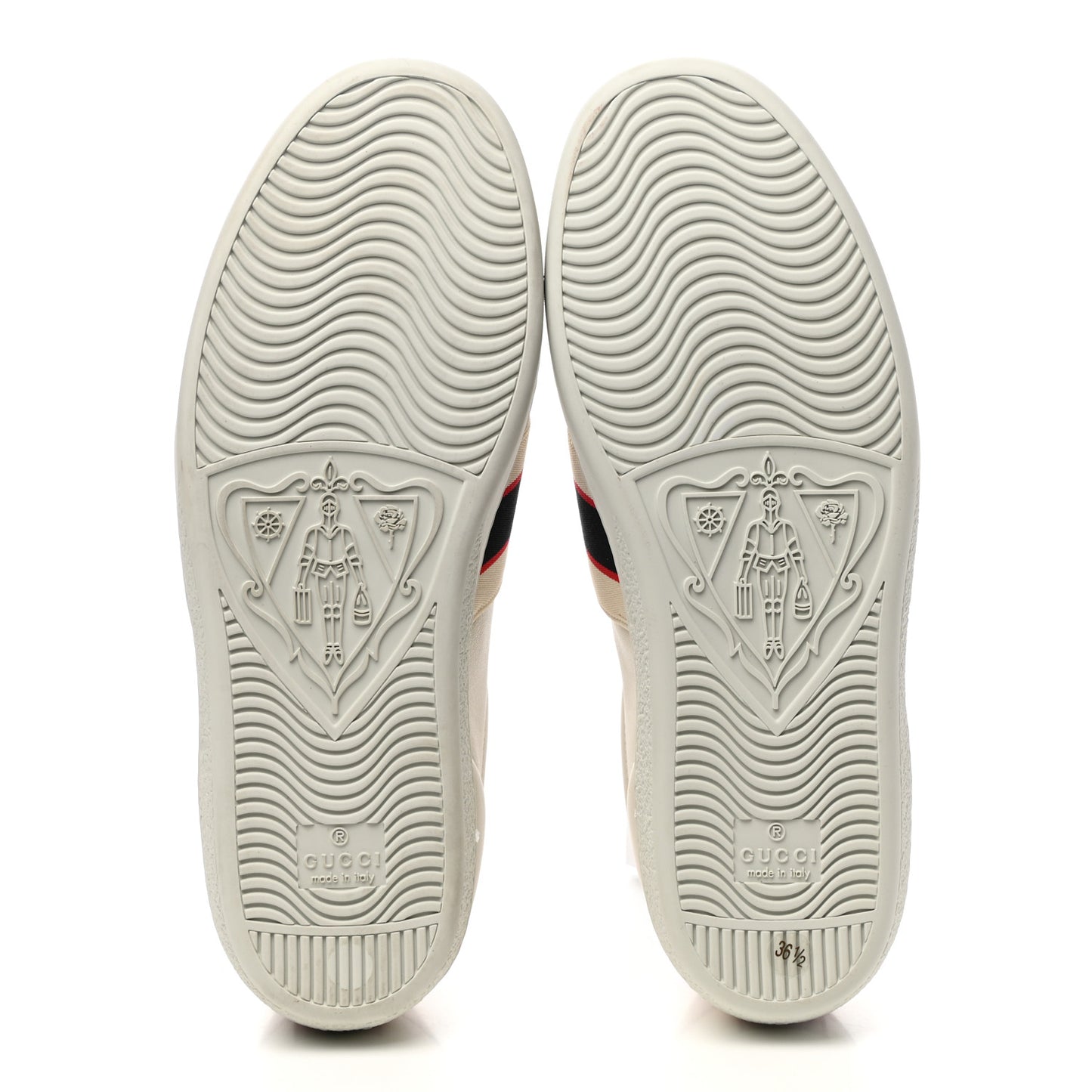 Calfskin Stripe Womens New Ace Sneakers 36.5 New Mystic White Ecru Red Flame