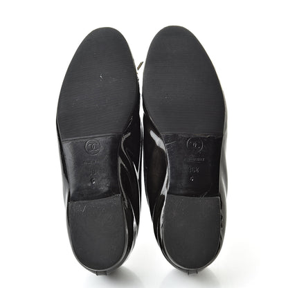 Chanel Patent Cap Toe Ballerina Flats 36.5 Black 7 of 13