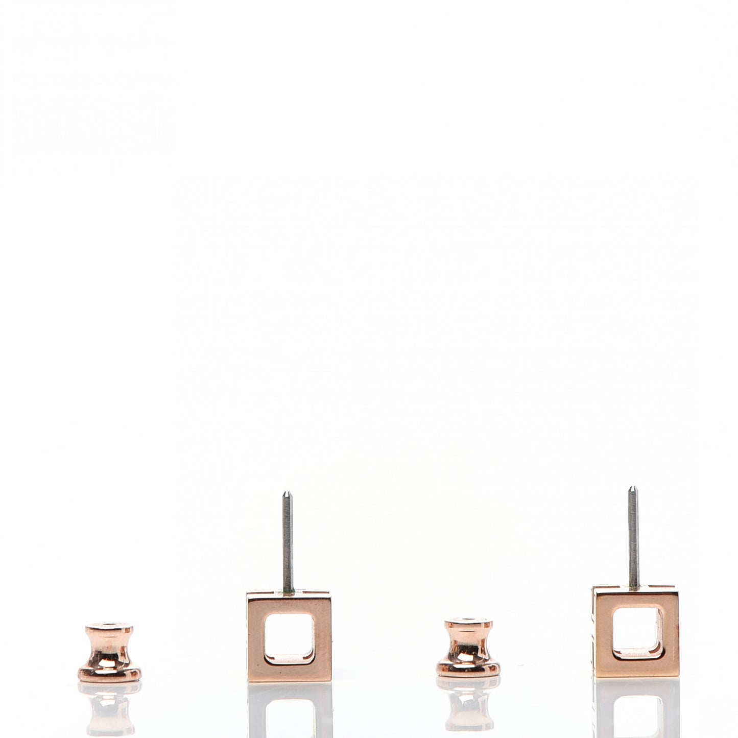 Rose Gold Plated Cage d'H Earrings White