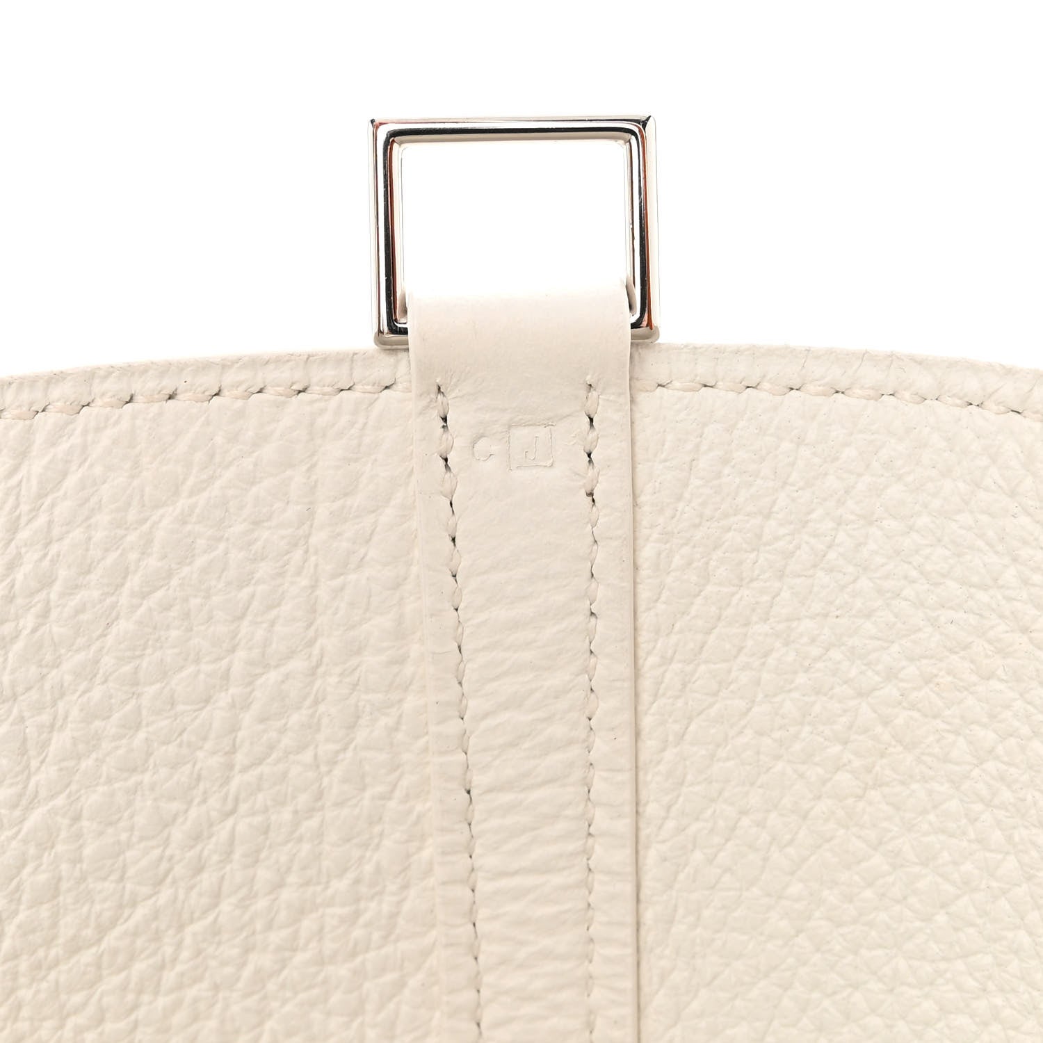 Hermes Taurillon Clemence Epsom Picotin 18 PM White Orange 7 of 11