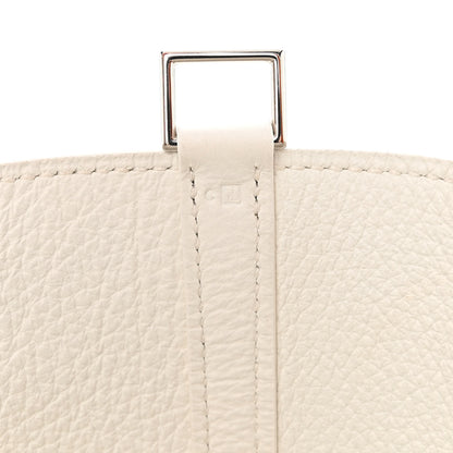 Hermes Taurillon Clemence Epsom Picotin 18 PM White Orange 7 of 11