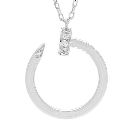 Cartier 18K White Gold Diamond Juste Un Clou Pendant Necklace 4 of 7