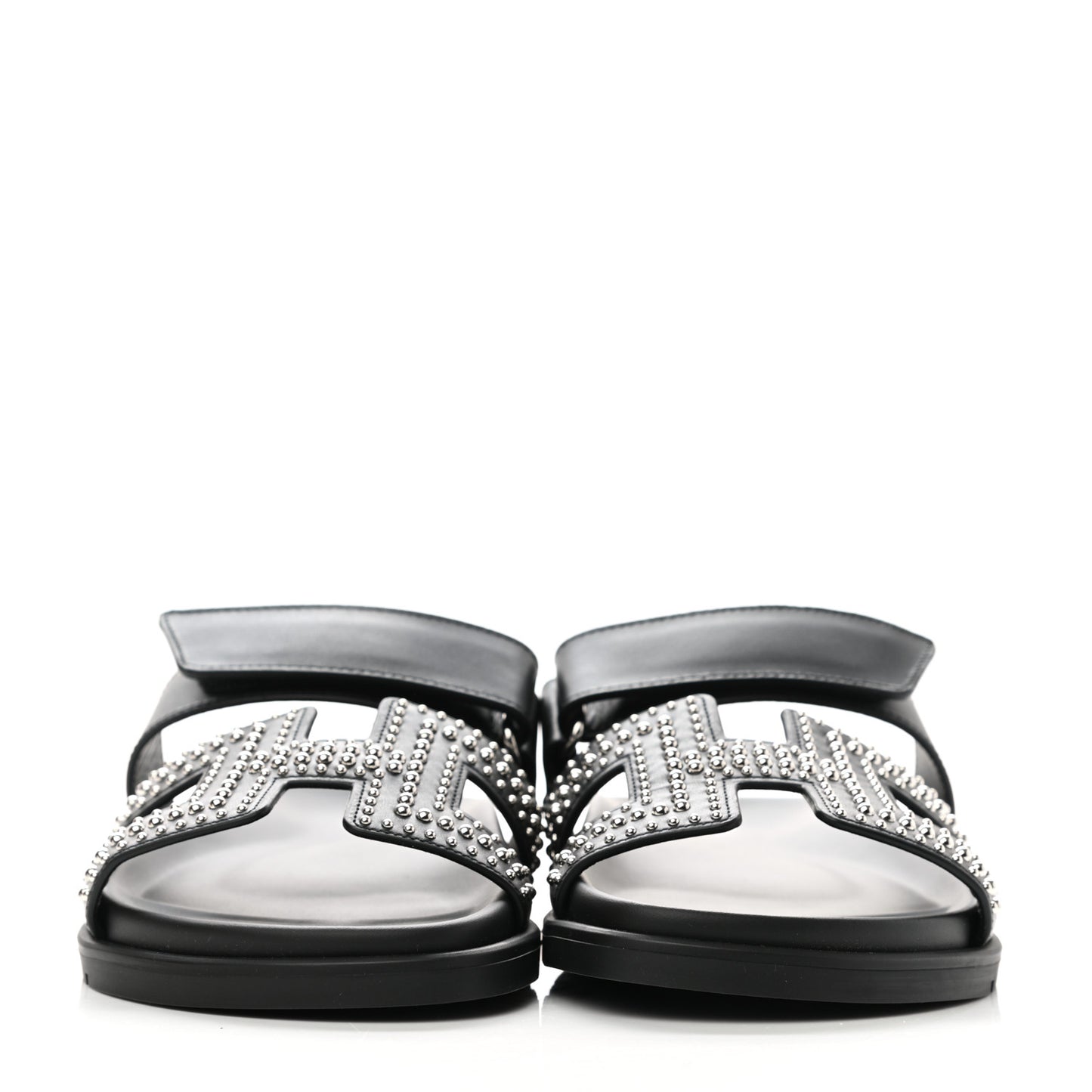 Mini Stud Calfskin Womens Chypre Sandals 37.5 Black