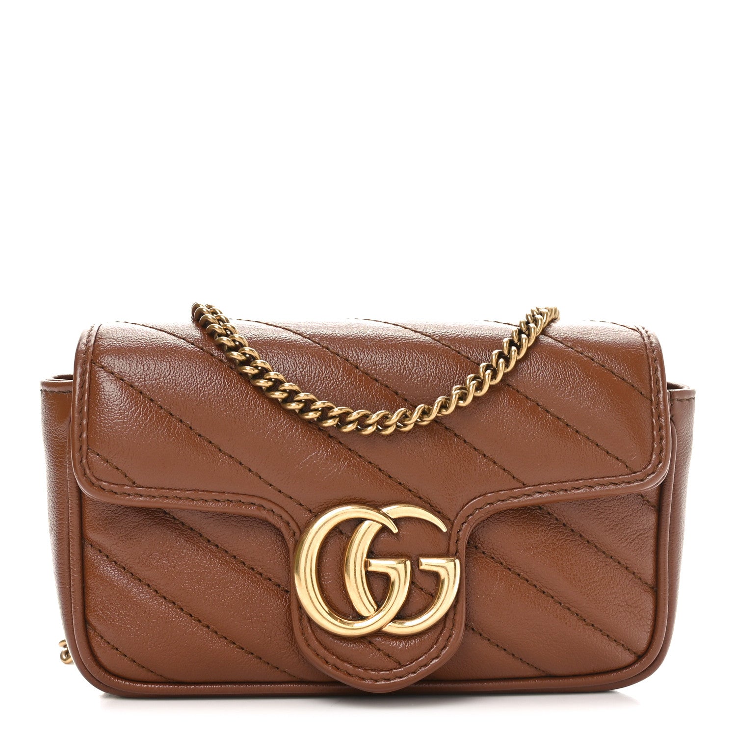 Gucci Azalea Calfskin Matelasse Diagonal Super Mini GG Marmont Shoulder Bag Cuir 1 of 11