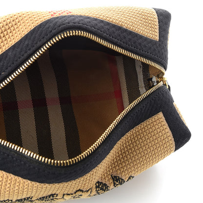 Burberry Knit Logo Mens Washbag Tan Black 6 of 8