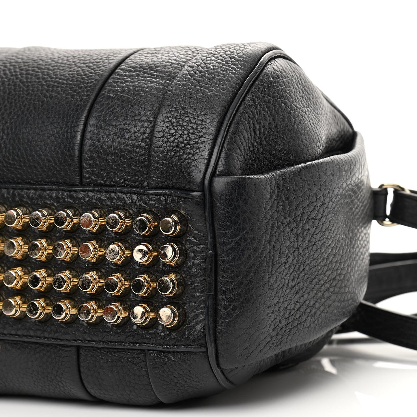 Pebbled Lambskin Mini Rockie Black Gold Hardware