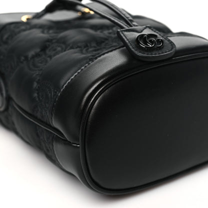 Gucci Nylon Calfskin Enamel GG Matelasse Bucket Bag Black 9 of 10