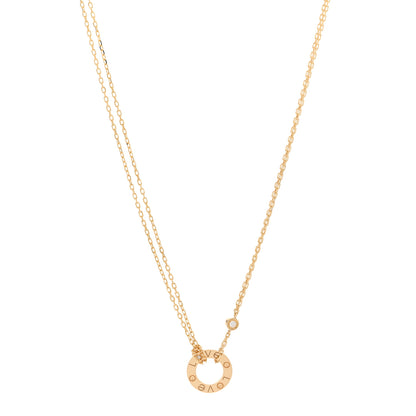 Cartier 18K Yellow Gold 2 Diamond LOVE Necklace 1 of 5