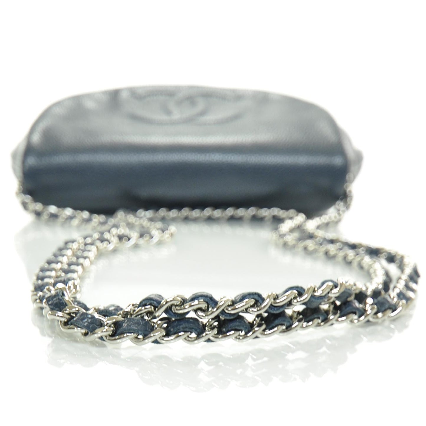 Caviar Half Moon Wallet On Chain Navy