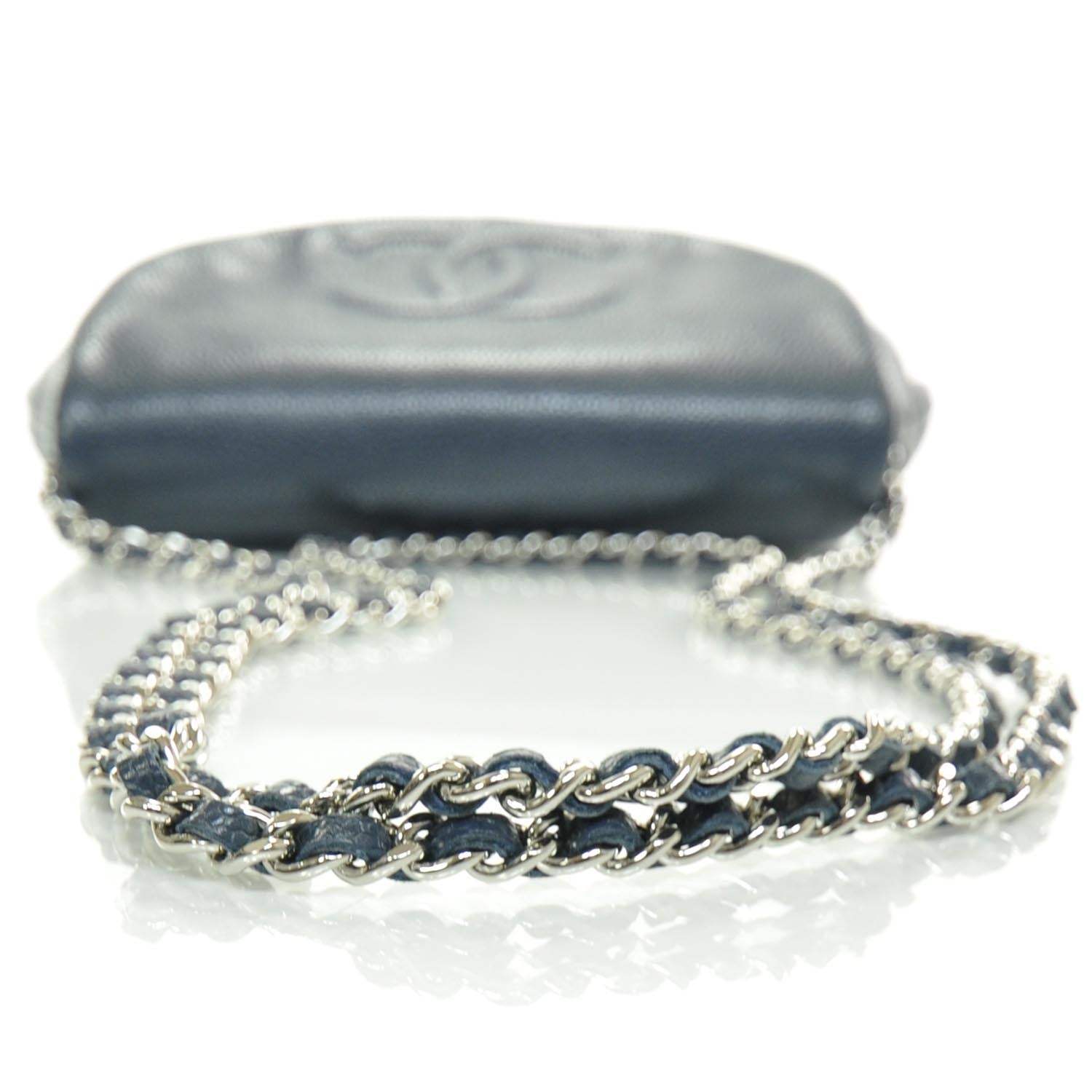Chanel Caviar Half Moon Wallet On Chain Navy 6 of 11