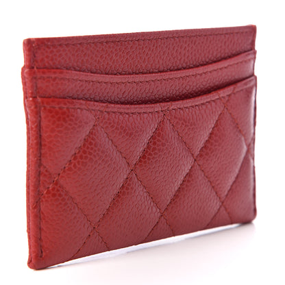Chanel Caviar Quilted Card Holder Dark Red 3 of 9