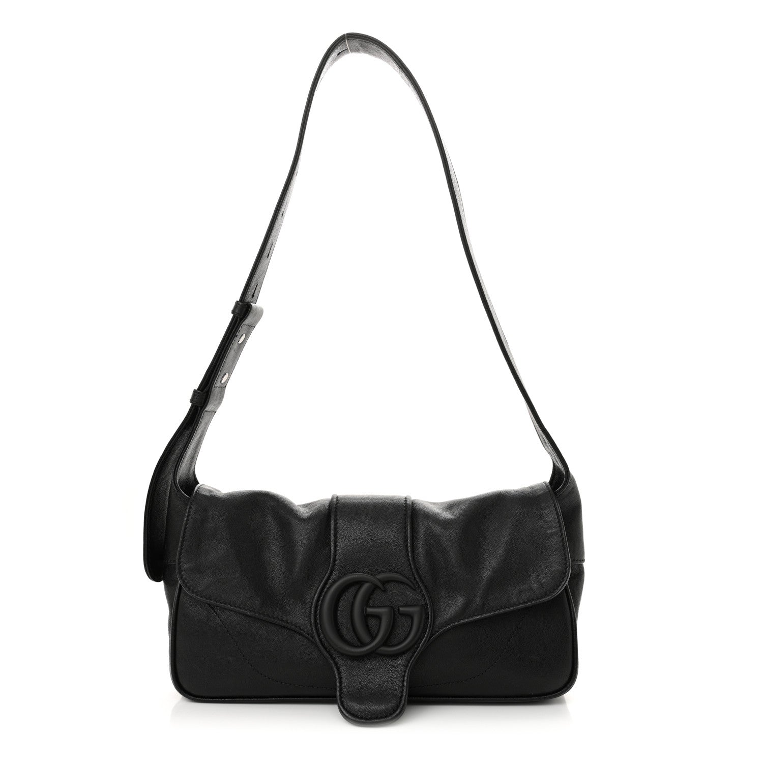 Gucci Goatskin Small GG Monochrome Aphrodite Shoulder Bag Black 1 of 10