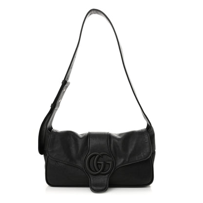 Gucci Goatskin Small GG Monochrome Aphrodite Shoulder Bag Black 1 of 10