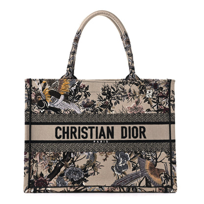 Christian Dior Canvas Embroidered Jardin D'Hiver Medium Book Tote Beige Multicolor 1 of 9