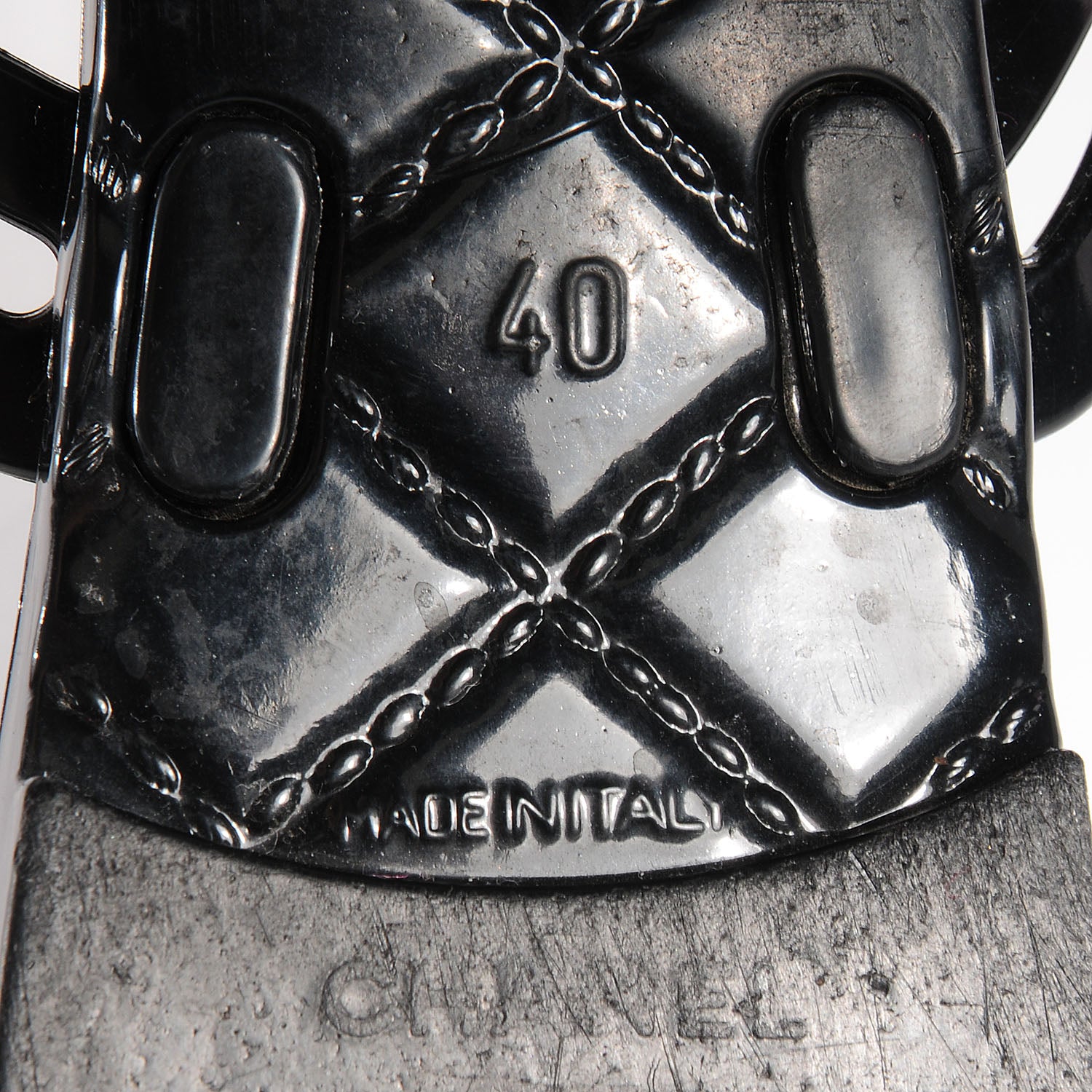 Chanel Lambskin Camellia Thong Sandals 40 Black White 6 of 7